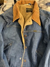 Maverick Jacket Size 20 Blue 60's-70's Denim Trucker Sherpa Lined VTG USA Made
