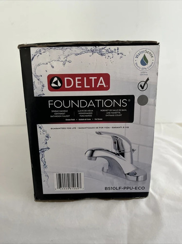 Delta B510LF-PPU-ECO Foundations Single-Handle Centerset Bathroom Faucet Chrome - Picture 3 of 3