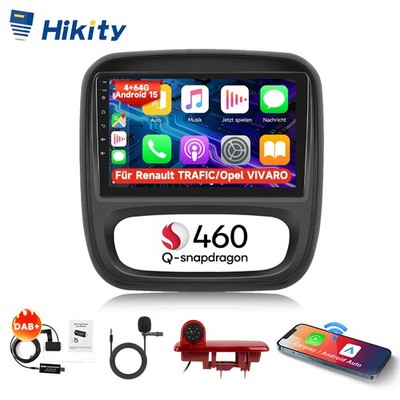 DAB Rückfahrkamera Autoradio Android15 Für Opel Vivaro B Renault Trafic GPS Navi