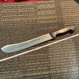 Vintage Gustav Emil Ern Bull Nose Butcher Knife 10” Carbon Steel Blade Solingen