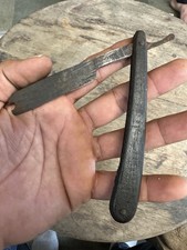 Antique Straight Razor Folding Shaving Knife Horn Handle