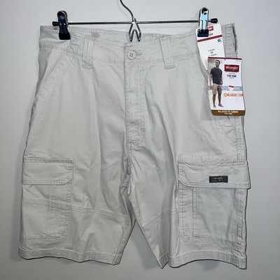 Wrangler Cargo Shorts Mens 32 Khaki Relaxed Fit Stretch Cotton Epic Soft New