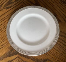 Arte Italica Tuscan Salad Plate White Ceramic Pewter Rim 8 3/8" More Available