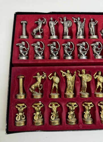 Manopoulos Greek Mythology Chess Set Board Game Pieces Complete - Afbeelding 4 van 7