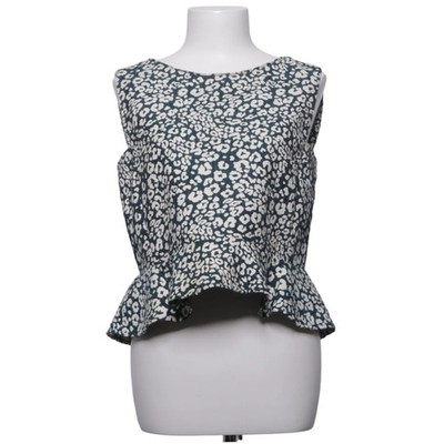 Zara Basic, Peplum Top, Größe: M, Grün/Weiß, Leopard, Damen #EAJ