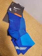 Vintage New Nike Elite Socks Quarter Cut Royal Blue/Teal Size Large Basketball