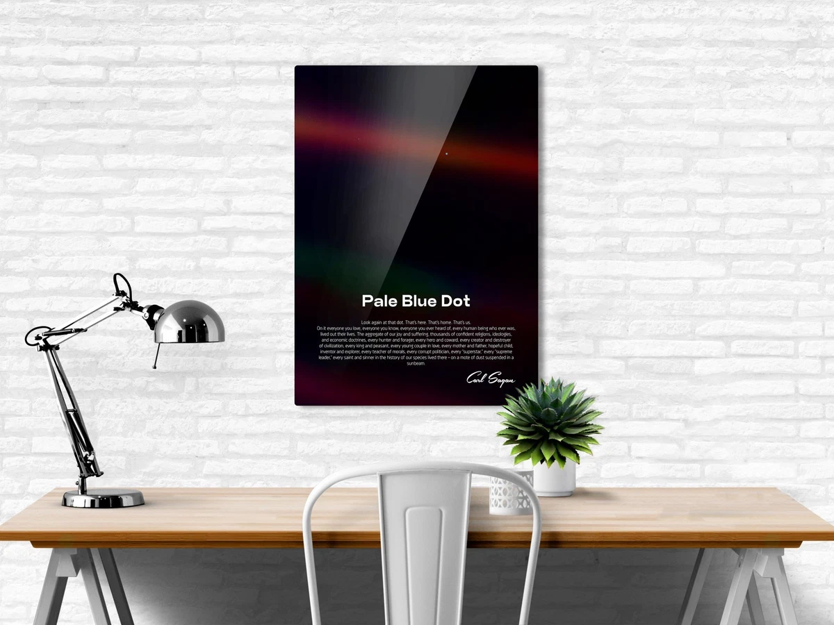 Hellblaue Punkte Metalldruck — NASA Voyager 1 Wissenschaft Poster, Weltraum Vektor Kunst Wand