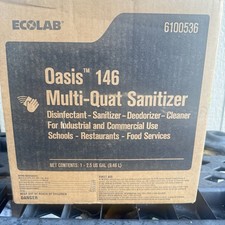 Ecolab 6100536 Oasis 146 Multi-Quat Sanitizer Disinfectant Sanitizer 2.5 Gallons