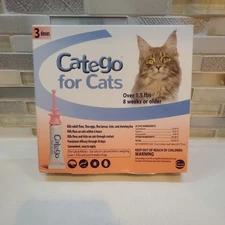Catego for cats  Fast-Acting Flea and Tick Treatment For Cats,  3 doses