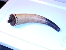 Revolutionary War Era Powder Horn w/Original Tacks, Plug... 10 Inches UNTOUCHED!