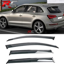 Fits 09-17 Audi Q5 8R PC Side Window Visors Snow Guard Shade W/Chrome Trims 4Pcs