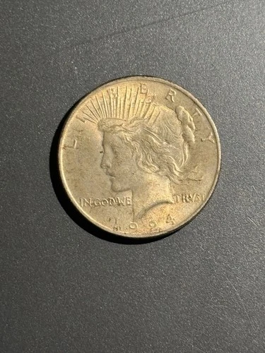 1924 Peace Dollar $1 Silver Coin Circulated Business Strike Uncertified