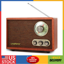 Bluetooth Speaker Retro Wood Table Room USB SD Multifunction AM FM Vintage Radio