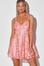 lulus dress size large Pink Lace Floral Dress New With Tags