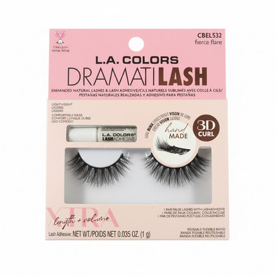 L.A. Colors Dramatilash Fierce Flare Black False Eyelashes 1 Pair with Adhesive