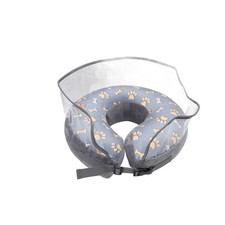 Inflatable Donut Pet Recovery Collar Cones Gray L