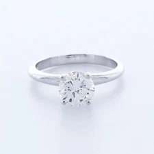 Solitaire Engagement Ring Classic 14K Gold 1.38 CT Round Lab-Grown Diamond H VS2