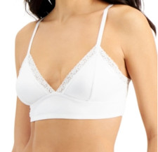 Jenni Women's On Repeat Wide Lace Bralette, Bright White, Small