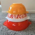 Vintage Pyrex Cinderella Bird Friendship Mixing Bowls Set 3 442 443 444