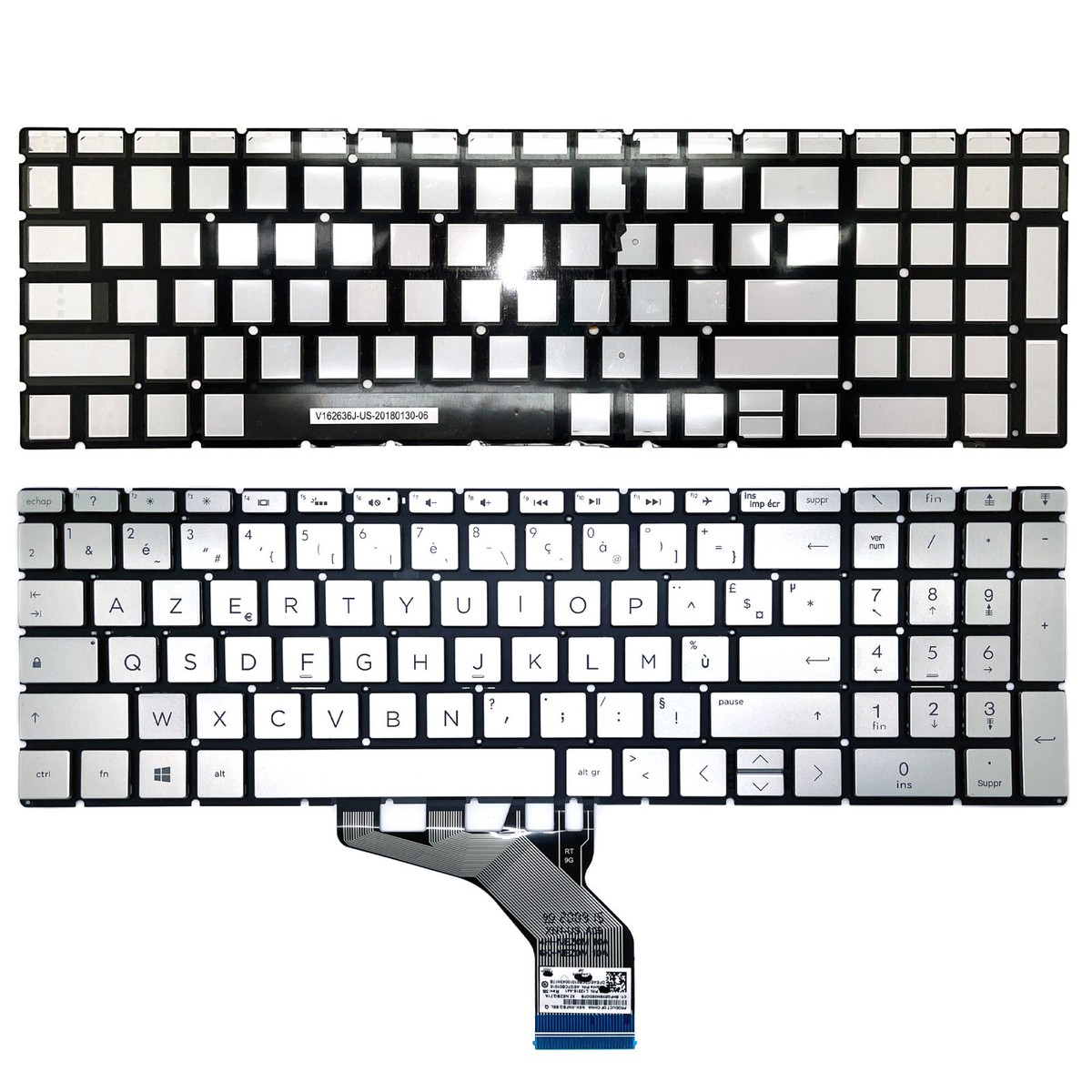 Clavier AZERTY Français D'origine Pour PC Portable HP 17-by0134nf 0135nf 0136nf 0137nf – Noir – Neuf