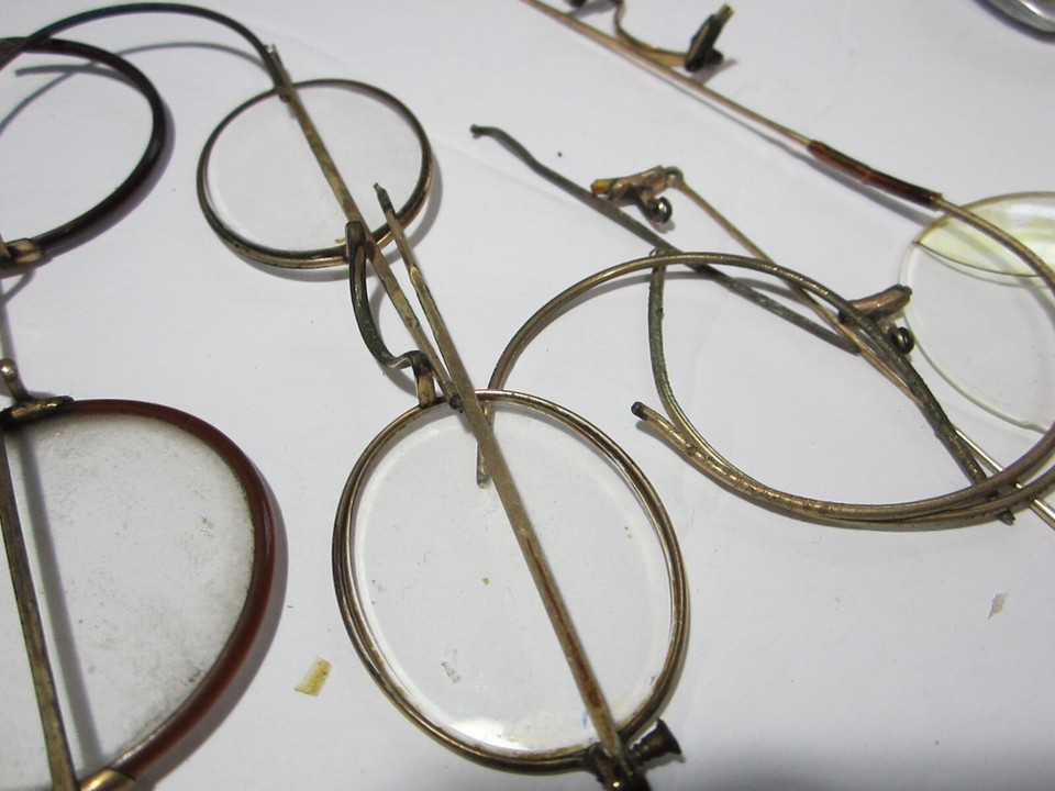 VINTAGE EYEGLASSES CASES SILVER ART DECO STOCO GF REPAIR broken FRAMES GLASS eBay