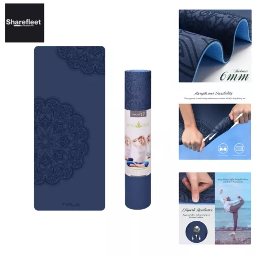 TOPLUS Gymnastikmatte, Yogamatte Yogamatte Gepolstert & rutschfest für Fitnes...