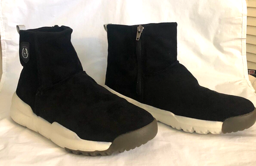 NWOB Ahico Women's Black Faux Suede Zip Ankle Boots 40 / 9 US - Imagen 7 de 13