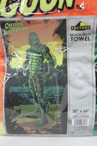Creature from the Black Lagoon Universal Monsters Beach/Bath Towel 30x60 New - Picture 2 of 4