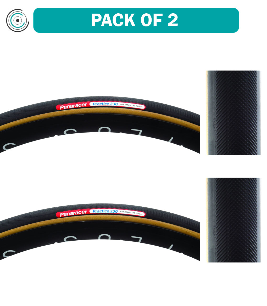 Упаковка из 2-х трубчатых панелей Panaracer Practice 650x19 TPI 220 фунтов на квадратный дюйм 105 Черный / Ysk светоотражающий
