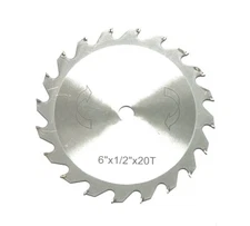 6" x 1/2" x 20T Carbide Circular Saw Blades, #80334