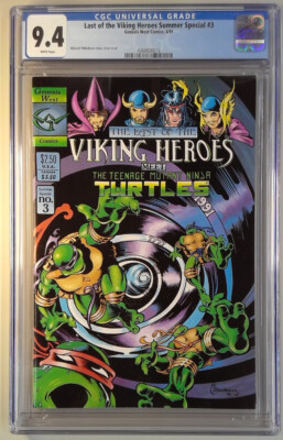 LAST OF THE VIKING HEROES SUMMER SPECIAL 3 (1988) CGC 9.4 TMNT CROSSOVER (SLA...