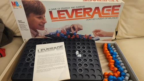 Vintage Leverage Action Strategy Board Game Milton Bradley 1982 Complete