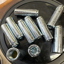 10-pcs  3/8"- 1-1/2” OAL Drop-In Threaded Concrete Anchors.