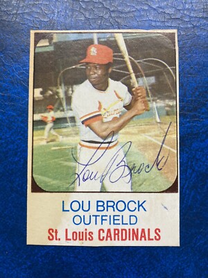 1975 Hostess #23 Lou Brock Autographed! Zero In PSA population! 1/1.