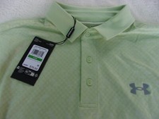 NWT Under Armour loose fit Playoff polo, men's L, XL, XXL, light green, 3-button