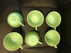 Vintage Fire King Jadeite Set of Cups Green Glass Ribbed - B gr