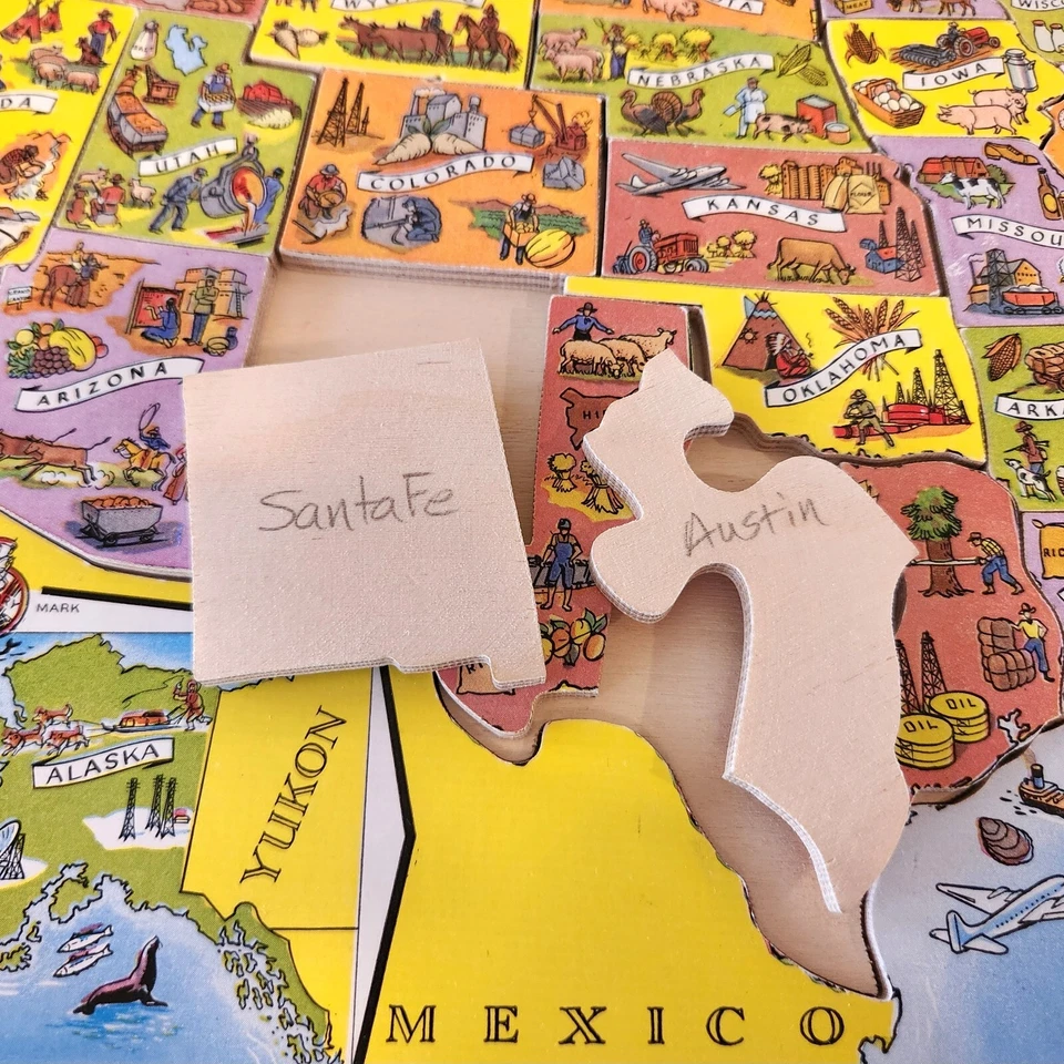 Bandeja de madera contrachapada Victory EE. UU. Sierra caladora rompecabezas "Vida industrial" Hecho en Inglaterra con caja Foto 4 de 4