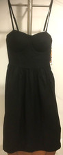 NY REWASH Women XS Black Sundress Molded Cups Smocked Back Adjustable Straps