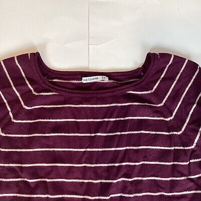 Pink Clover Womens T Shirt Top Sz L Large Long Sleeve Crew