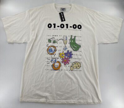 NEW VINTAGE Y2K 01/01/00 The Mark Of The Millennium White T 