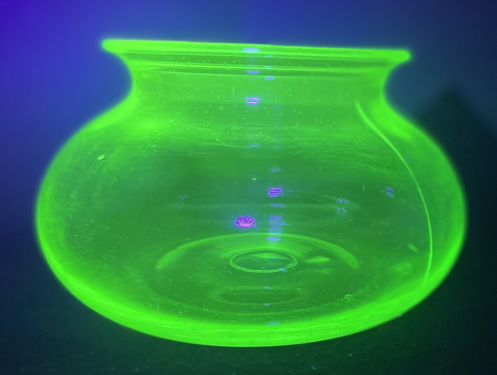Vintage Uranium Glass Fish Bowl Aquarium Glows eBay
