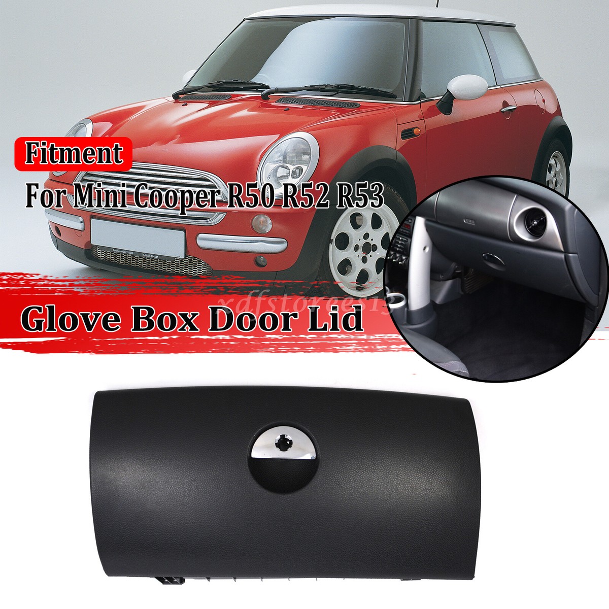 Black Dash Glove Box Door Lid Cover LHD For Mini Cooper R50 R52