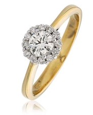Diamond Solitaire Ring F VS Round 0.55ct Brilliant Cut Diamonds 18ct Yellow Gold
