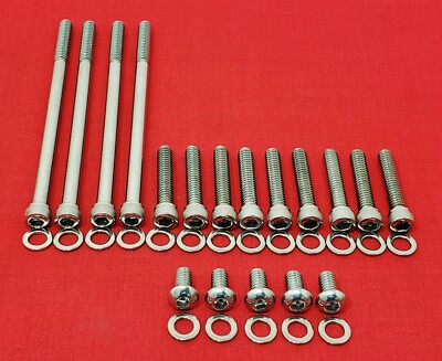 2007-2016 HARLEY TOURING PRIMARY POLISHED STAINLESS STEEL ALLEN BOLTS KIT SET