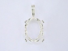Oval Crown Pendant Pendant Setting Sterling Silver  