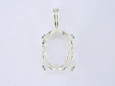 Oval Crown Pendant Pendant Setting Sterling Silver  