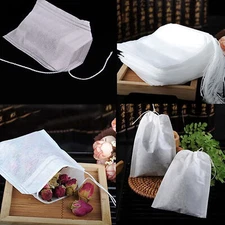 200x Fabric Drawstring Loose Tea Bags 3.5 Tsp Capacity (Free 2-Day Shipping)