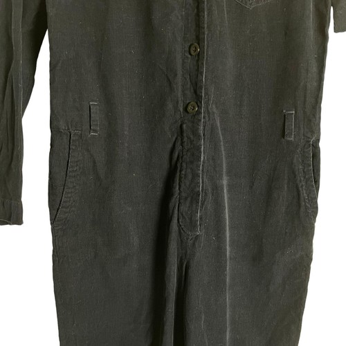 A.P.C. Justine Navy Blue Corduroy Long Sleeve Button Front Jumpsuit Size S - Picture 8 of 14