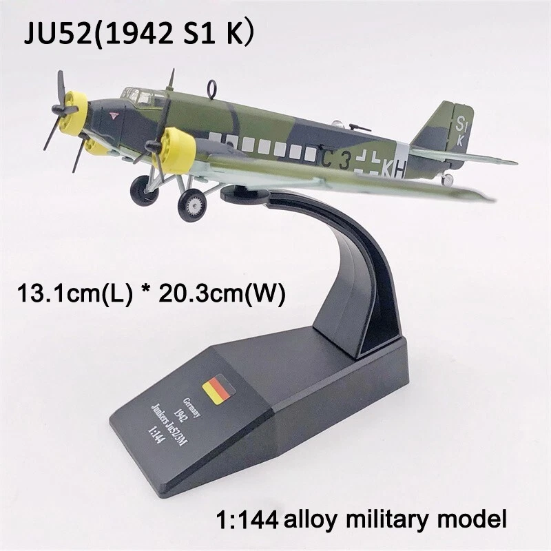 Avión de transporte Junkers Ju-52 modelo militar fundido a presión de aleación 1:144 Segunda Guerra Mundial Foto 2 de 4