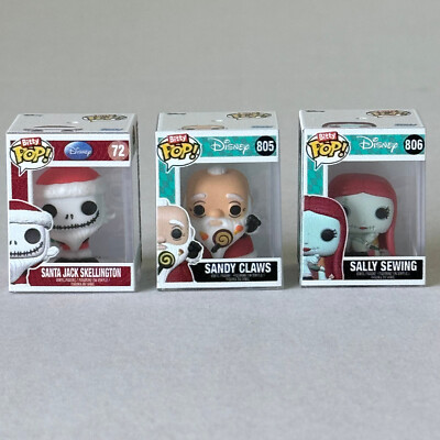 FUNKO DISNEY BITTY POP 3 NIGHTMARE BEFORE CHRISTMAS SANTA JACK SANDY CLAWS SALLY
